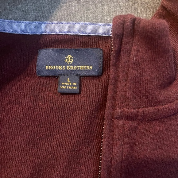 Brooks Brothers Men's Burgandy quarter zip sweater - Picture 2 of 3